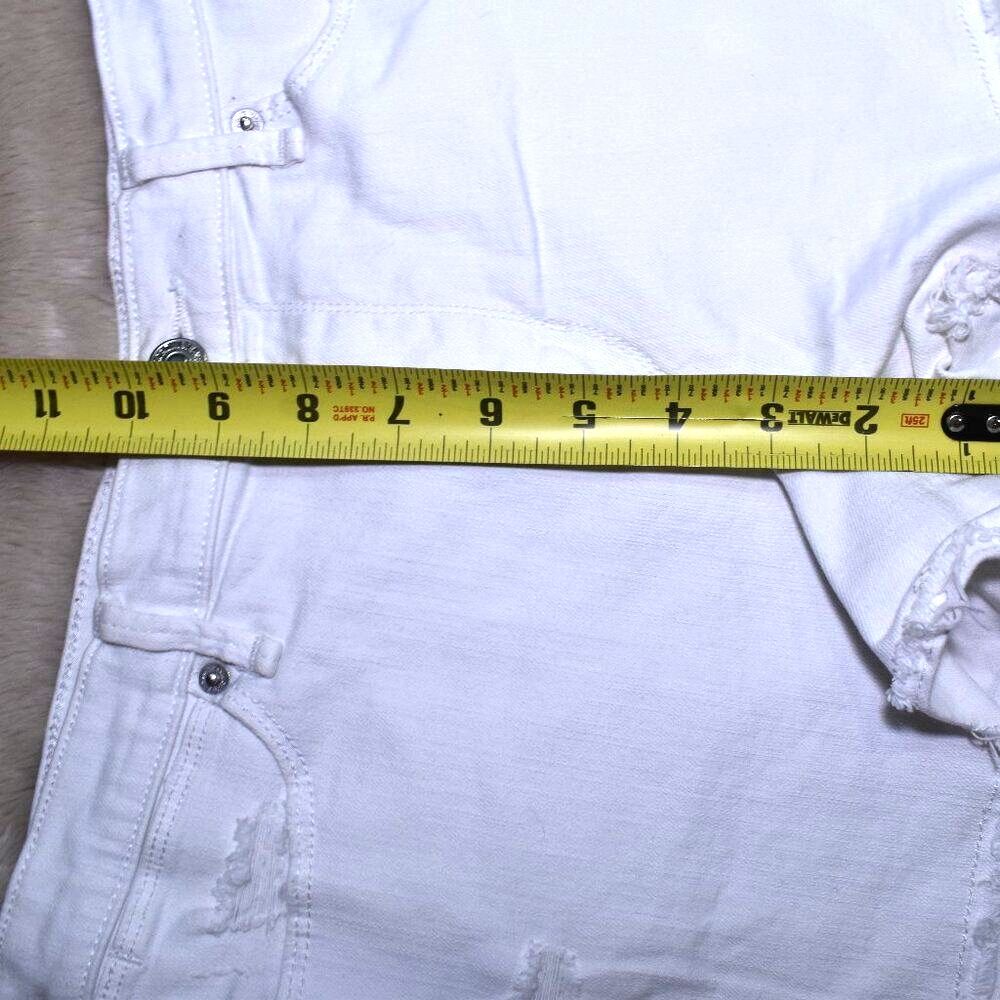Abercrombie White Cut Off High Rise Denim Shorts Size 2 Distressed Casual - Picture 10 of 15